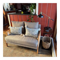 Upholstered Loveseat - Wooden Bazar