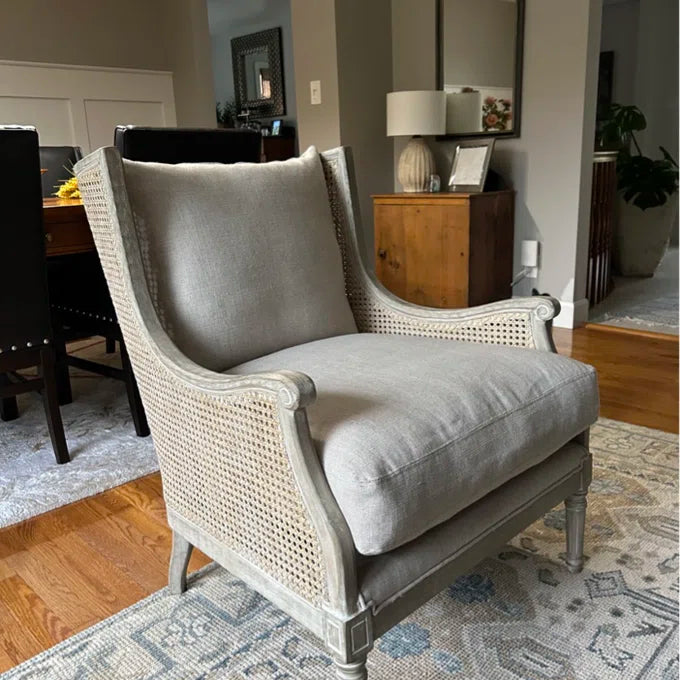 Solid Wood Armchair – Durable Frame with Soft Upholstery