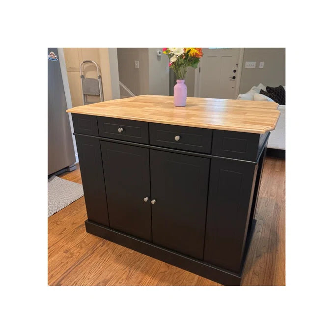 Skylaar Solid Wood Top Kitchen Island Kitchen trolley cart cabinet kitchen island with storage