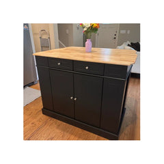 Skylaar Solid Wood Top Kitchen Island Kitchen trolley cart cabinet kitchen island with storage