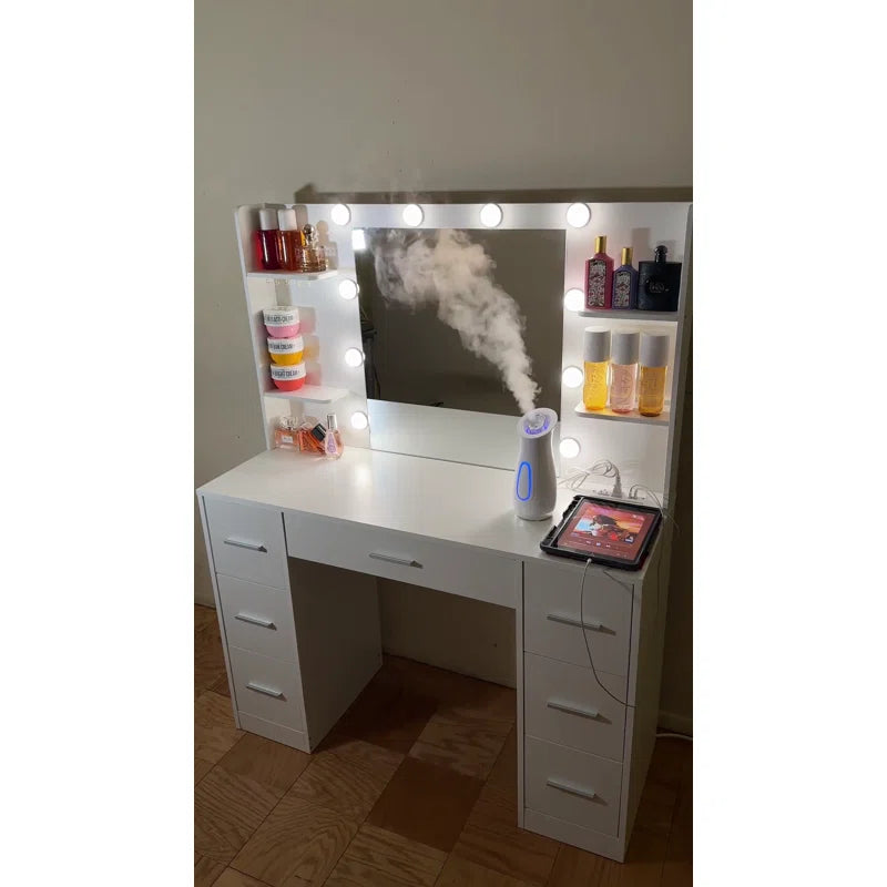 Salenty Large Vanity for Christmas gift with LED Lights and Large Mirror