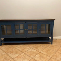 67.75 in Wide Modern Farmhouse Sideboard with Glass Doors