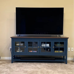 67.75 in Wide Modern Farmhouse Sideboard with Glass Doors