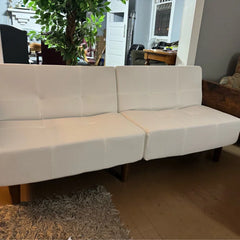 Cotton Fabric Cushion Back Upholstered Arm Sleeper Sofa