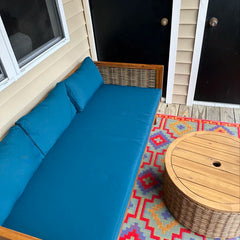 3 Seater Outdoor Sofa With Rattan Arms
