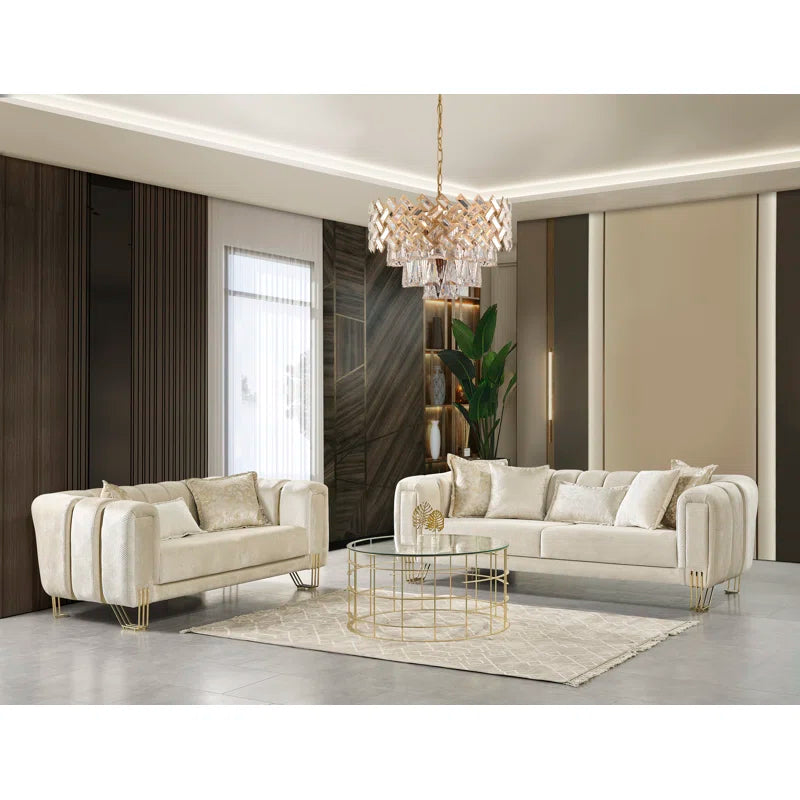 2 - Piece Velvet Living Room Set Luxury Sofa Set