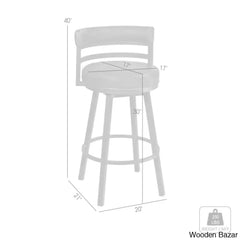 Deherreraz Modern Swivel Counter And Bar Stool With Open Low Back Footrest In Metal Faux Leather