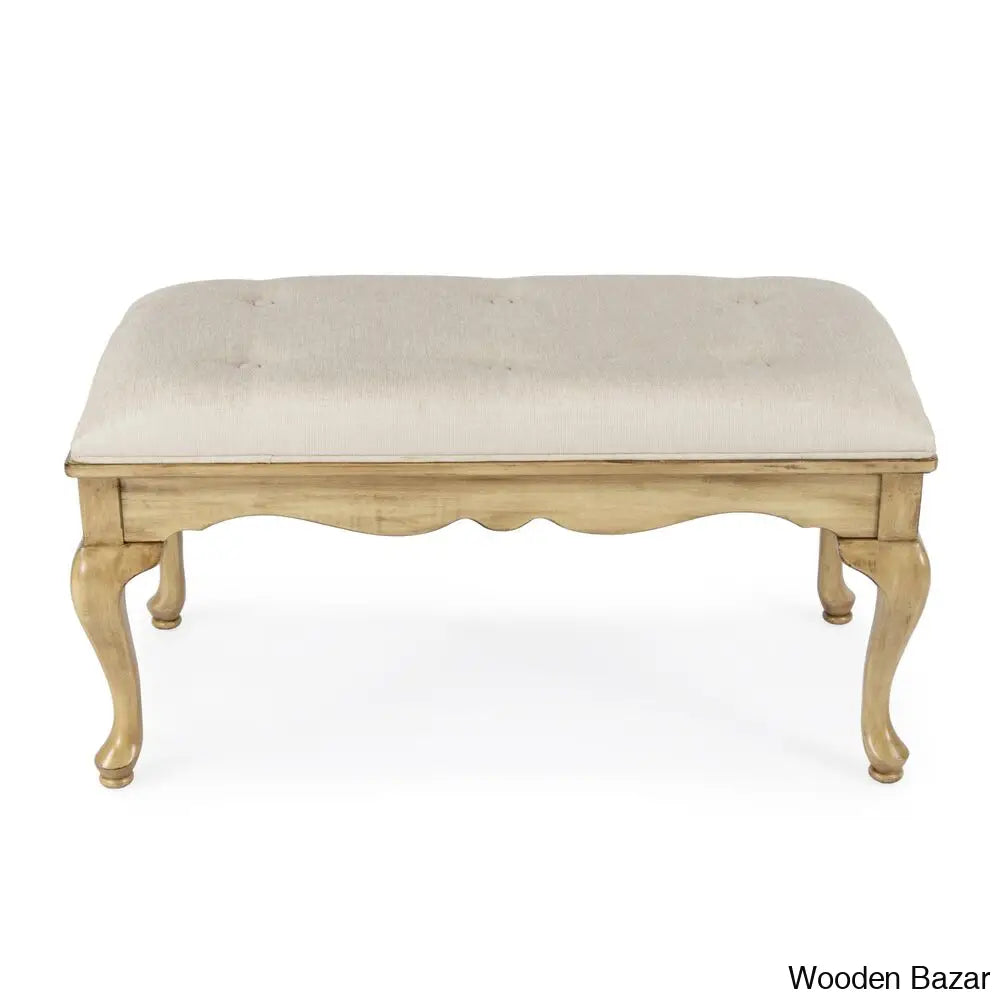 Deinaa Elegant Grace Bench In Teak Wood By - Wooden Bazar