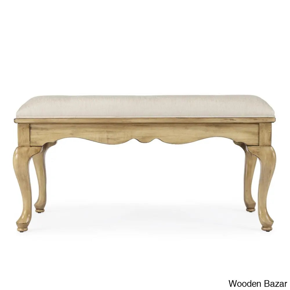 Deinaa Elegant Grace Bench In Teak Wood By - Wooden Bazar