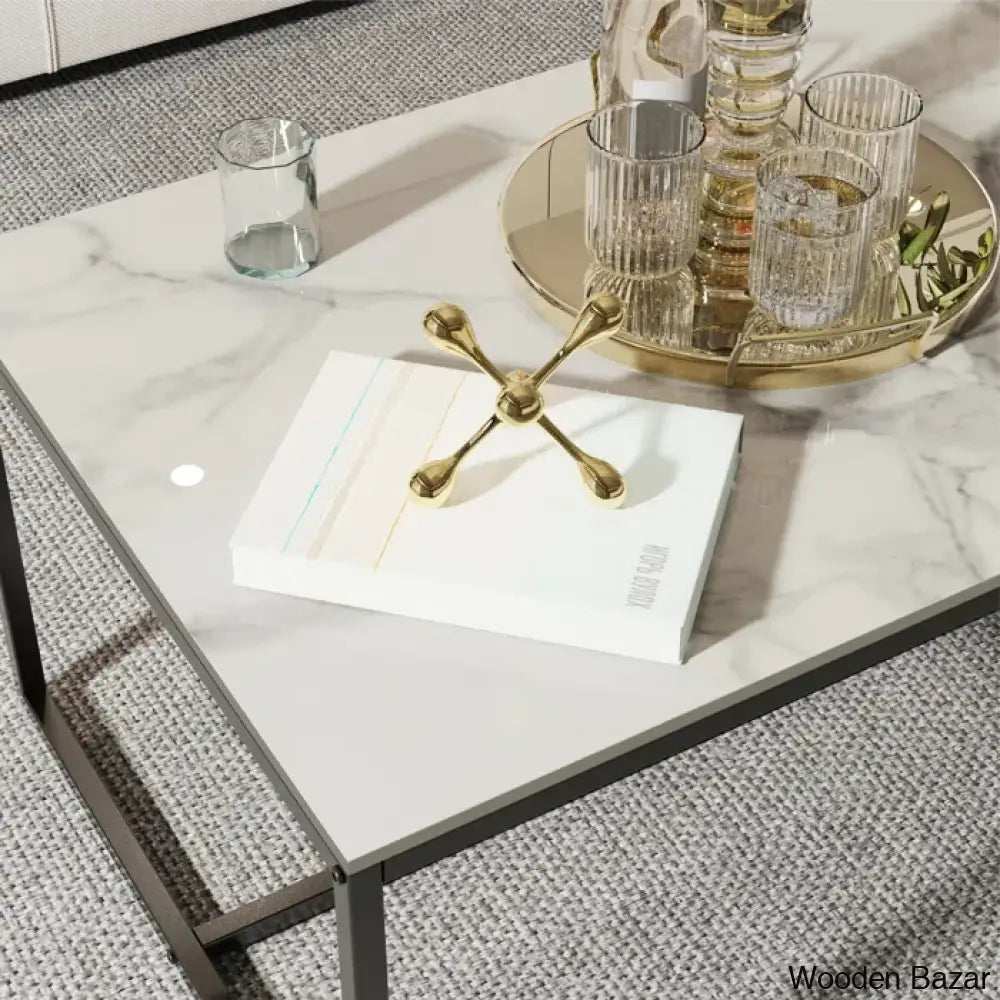 Deiviony Stone Top Coffee And Center Table