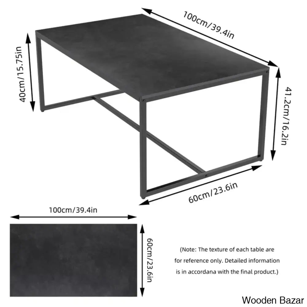 Deiviony Stone Top Coffee And Center Table