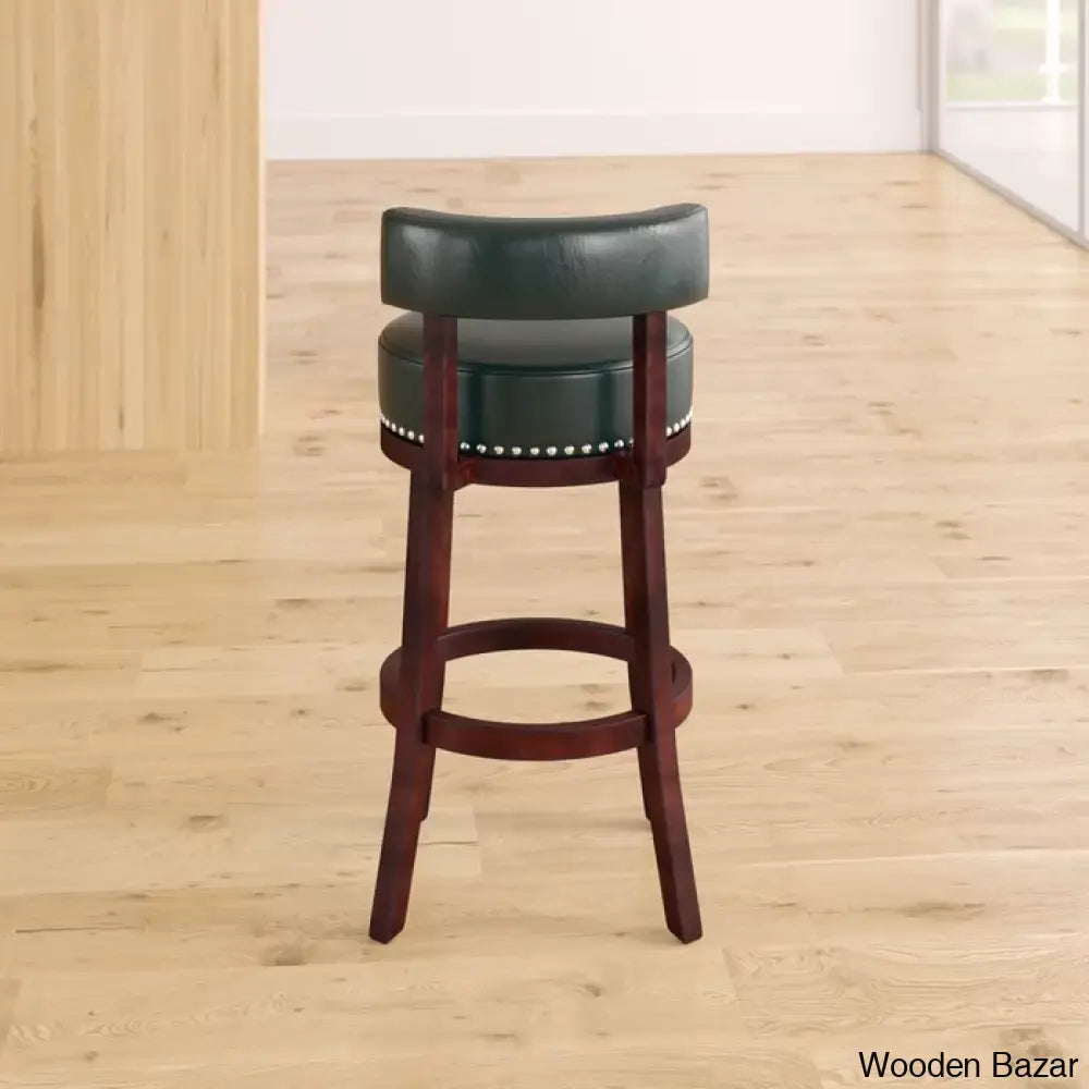 Delevany Swivel Upholstered Counter And Bar Stool With Solid Wood Frame (Set Of 2)