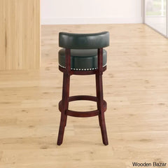 Delevany Swivel Upholstered Counter And Bar Stool With Solid Wood Frame (Set Of 2)