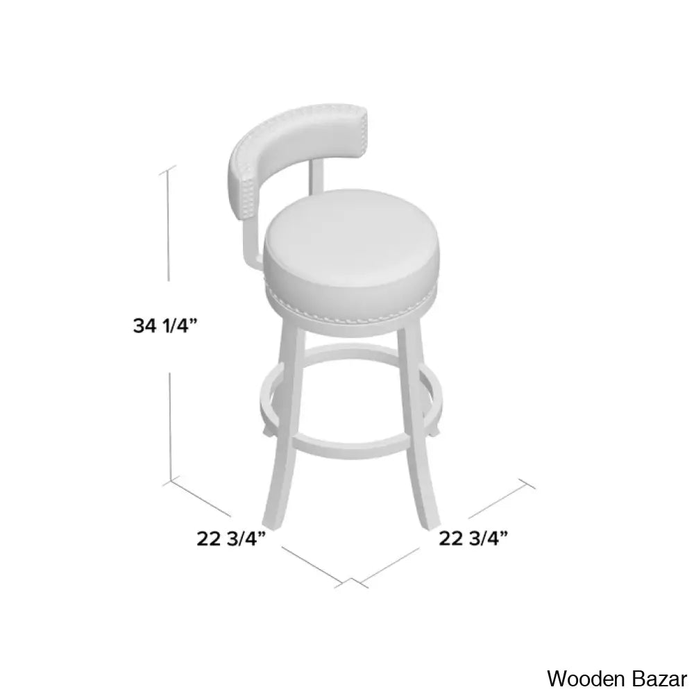 Delevany Swivel Upholstered Counter And Bar Stool With Solid Wood Frame (Set Of 2)