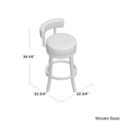 Delevany Swivel Upholstered Counter And Bar Stool With Solid Wood Frame (Set Of 2)