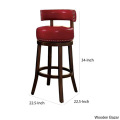 Delevany Swivel Upholstered Counter And Bar Stool With Solid Wood Frame (Set Of 2)