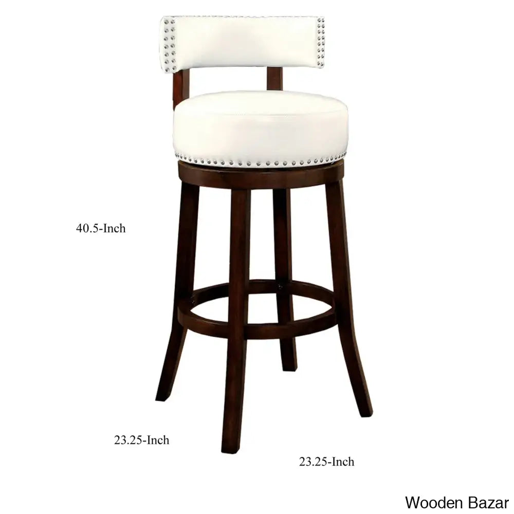 Delevany Swivel Upholstered Counter And Bar Stool With Solid Wood Frame (Set Of 2)