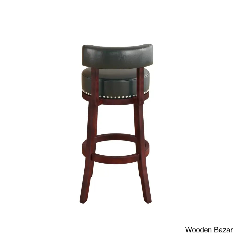 Delevany Swivel Upholstered Counter And Bar Stool With Solid Wood Frame (Set Of 2)