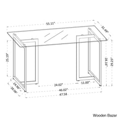 Depton New 4 Seater Glass Top Sled Dining Set