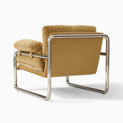 Newpick Camel Velvet with Chrome Tubular Frame - Wooden Bazar