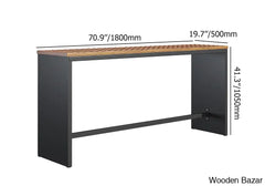 Devona 6-Seater Teak Patio Bar Dining Set With Rectangle Table -