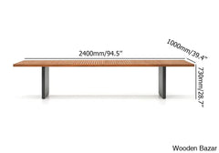 Devona 6-Seater Teak Patio Bar Dining Set With Rectangle Table -
