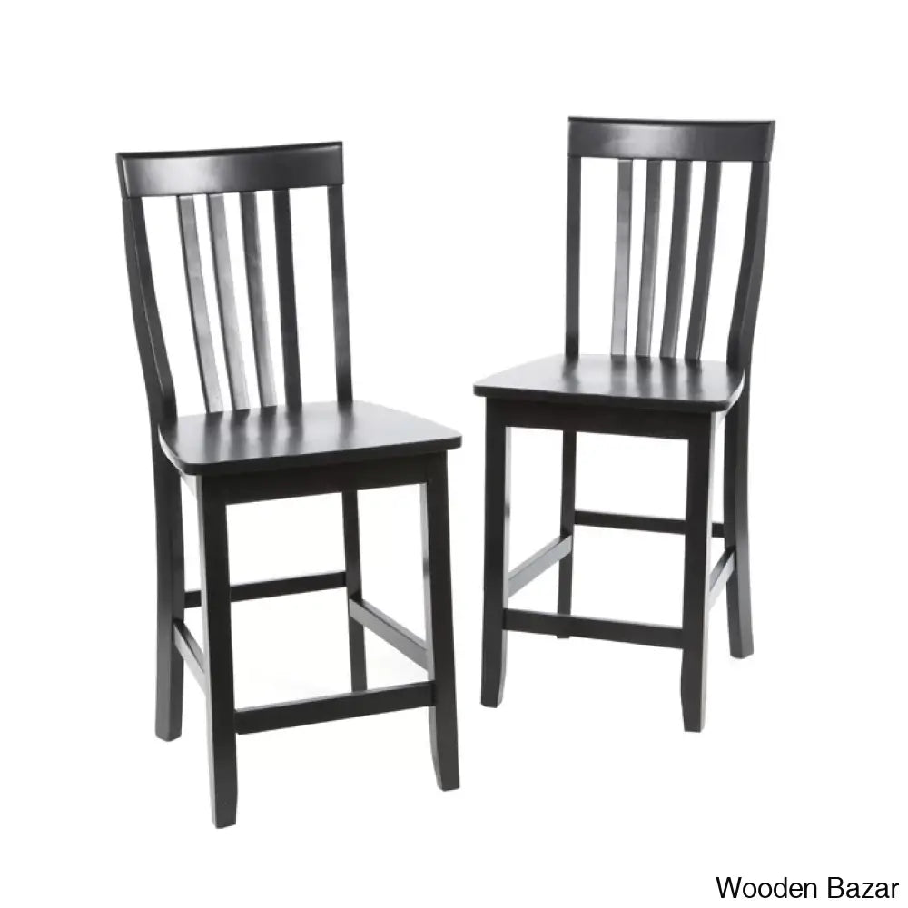 Diamondbacky Swivel Solid Wood Counter And Bar Stool (Set Of 2)