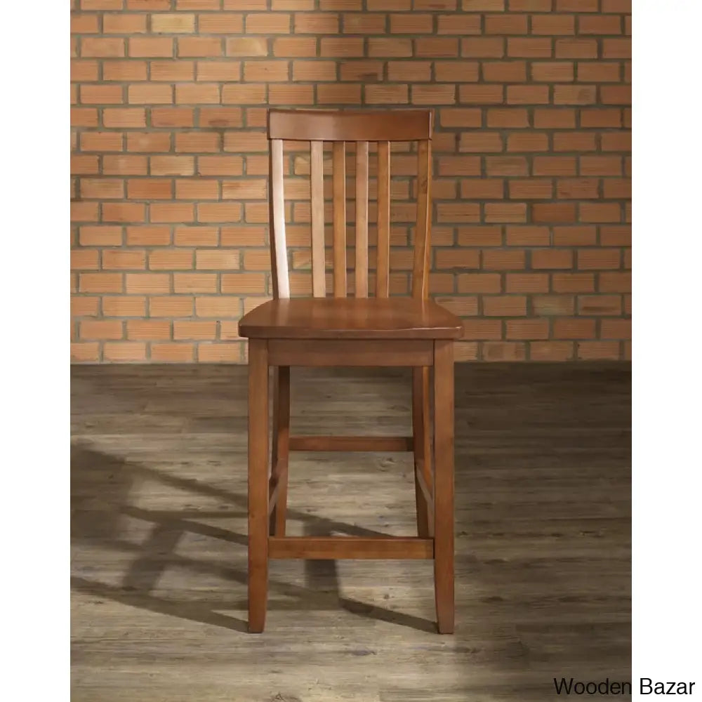 Diamondbacky Swivel Solid Wood Counter And Bar Stool (Set Of 2)