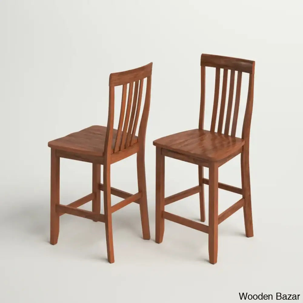 Diamondbacky Swivel Solid Wood Counter And Bar Stool (Set Of 2)