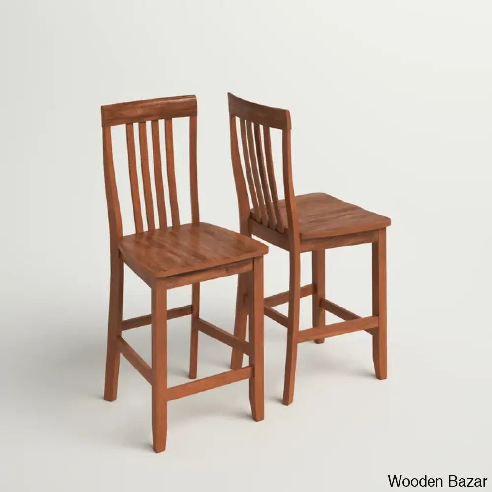 Diamondbacky Swivel Solid Wood Counter And Bar Stool (Set Of 2)