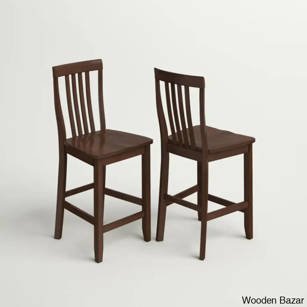 Diamondbacky Swivel Solid Wood Counter And Bar Stool (Set Of 2)