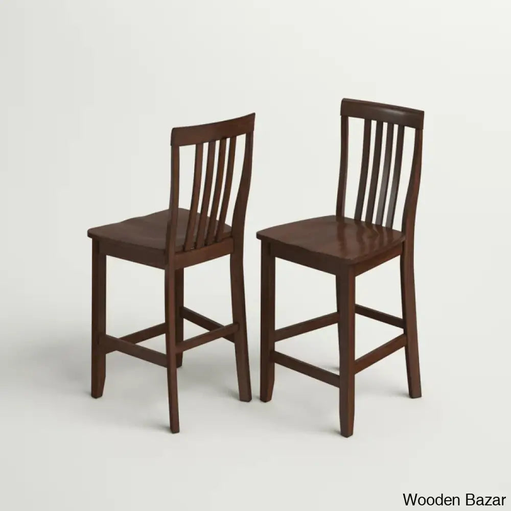 Diamondbacky Swivel Solid Wood Counter And Bar Stool (Set Of 2) Mahogany / Bar (30’’ Seat Height)