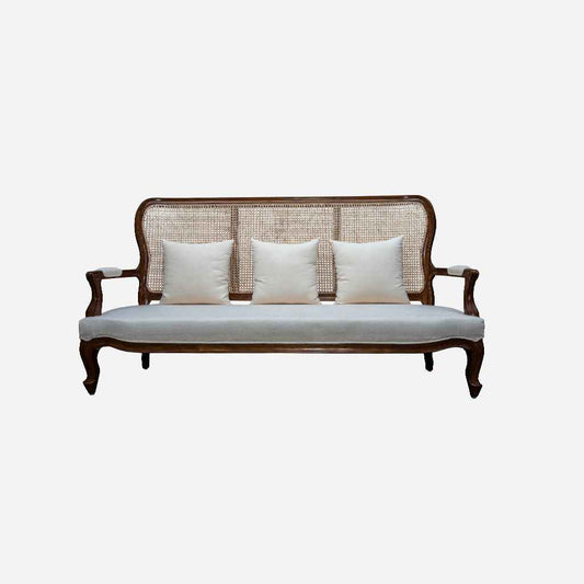 Carry 3 Seater Rattan Sofa With Pillows - Wooden Bazar