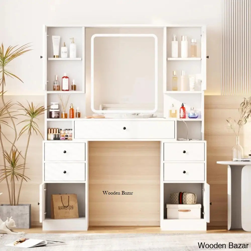 Diskin Vanity Dressing Table With Lighted Mirror