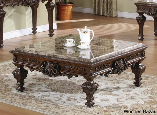 Dollinws Stone Top Coffee And Center Table