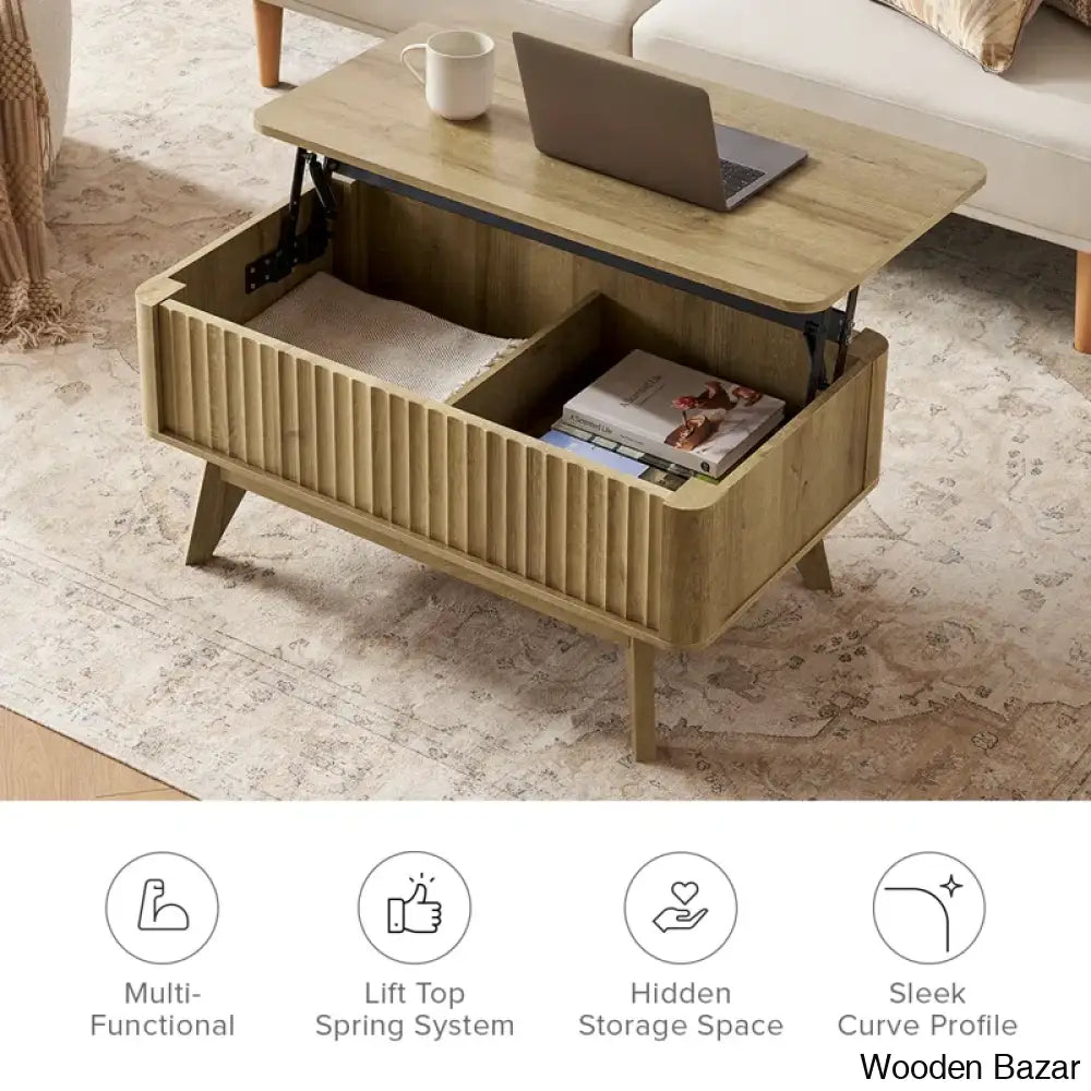 Dorcus Modern Coffee Table And Center Table - Wooden Bazar