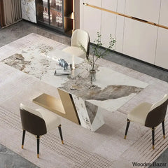 Dorothy 70.9’’ Modern Dining Set With Sintered Stone Table Top And 6 Sleek Chairs