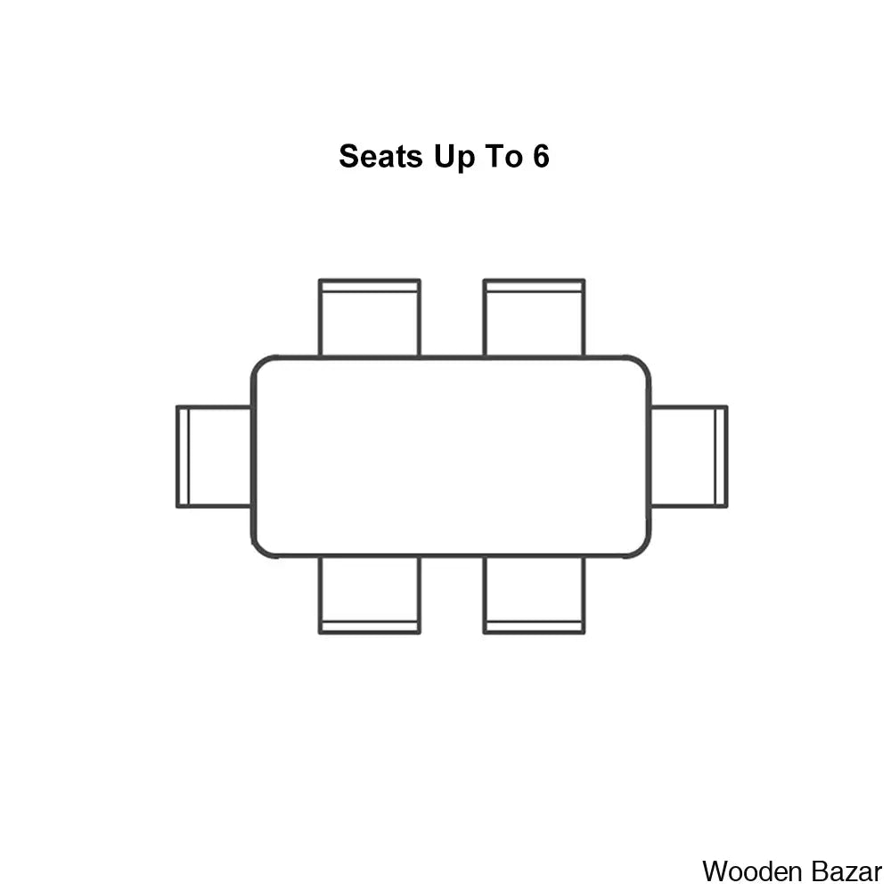 Dorothy 70.9’’ Modern Dining Set With Sintered Stone Table Top And 6 Sleek Chairs