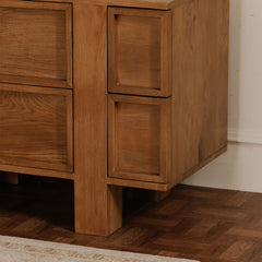 Lohamanus Dark Oak Bedside Table - Wooden Bazar