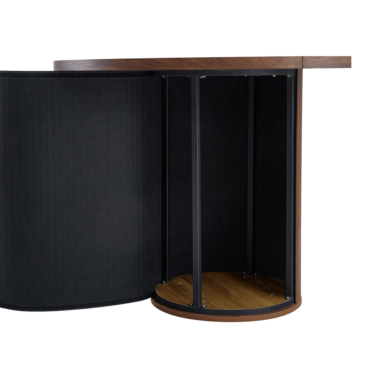 Modern 42" Round Dining Table Set with Fluted Base & 34.5" Chairs