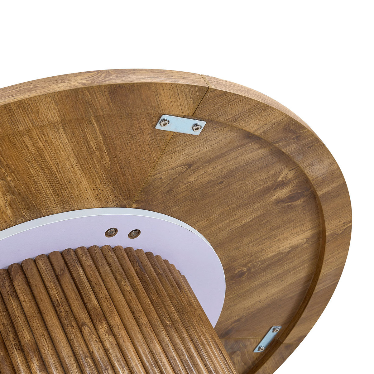 Modern 42" Round Dining Table Set with Fluted Base & 34.5" Chairs