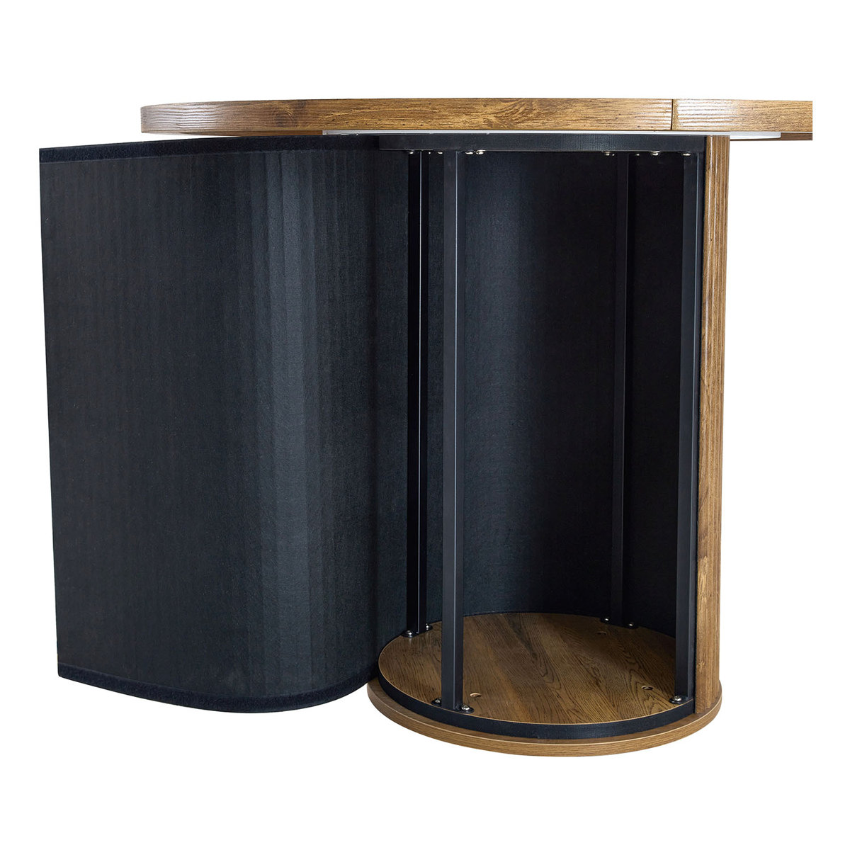 Modern 42" Round Dining Table Set with Fluted Base & 34.5" Chairs