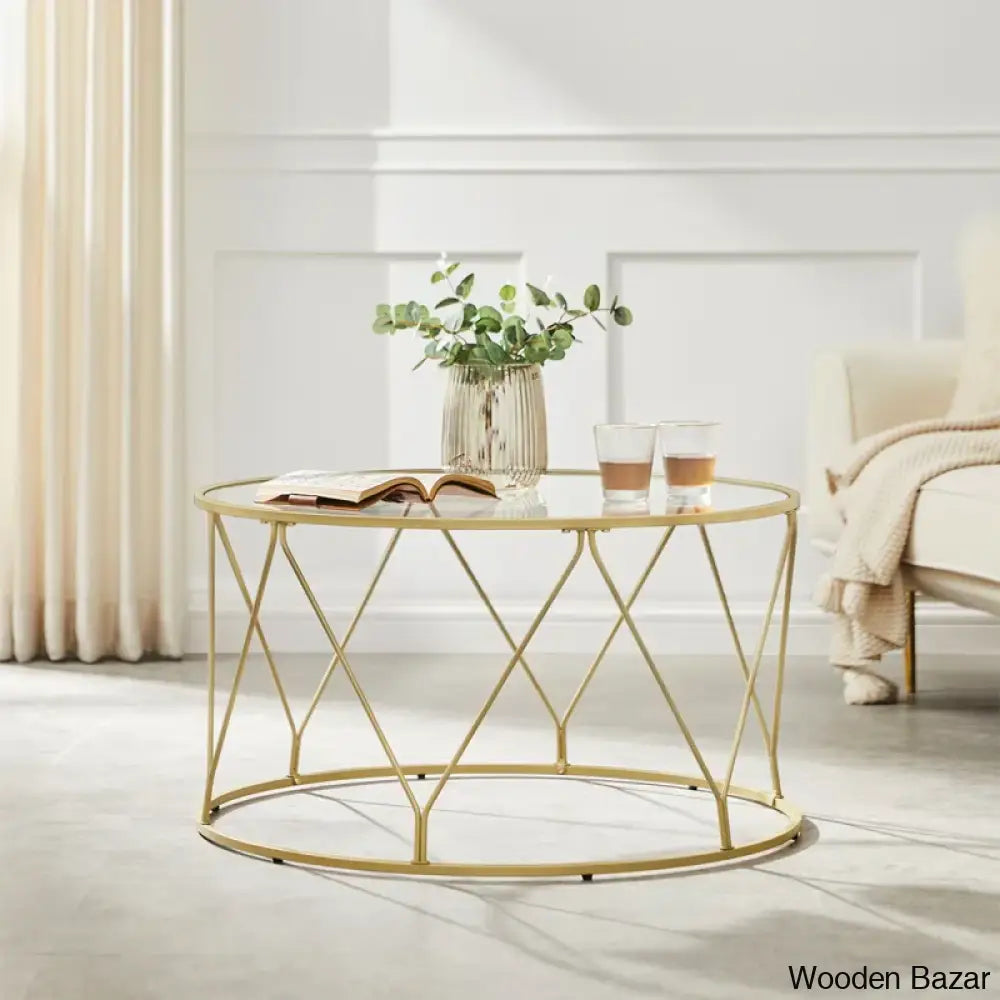 Doyntonc 33.1’’ Gold Coffee And Center Table