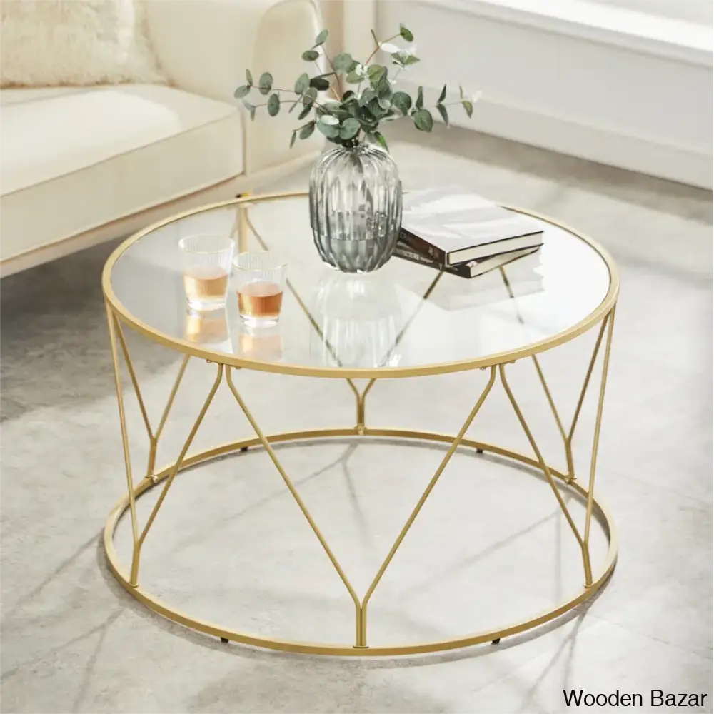 Doyntonc 33.1’’ Gold Coffee And Center Table