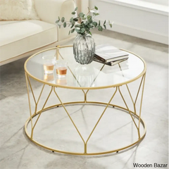 Doyntonc 33.1’’ Gold Coffee And Center Table