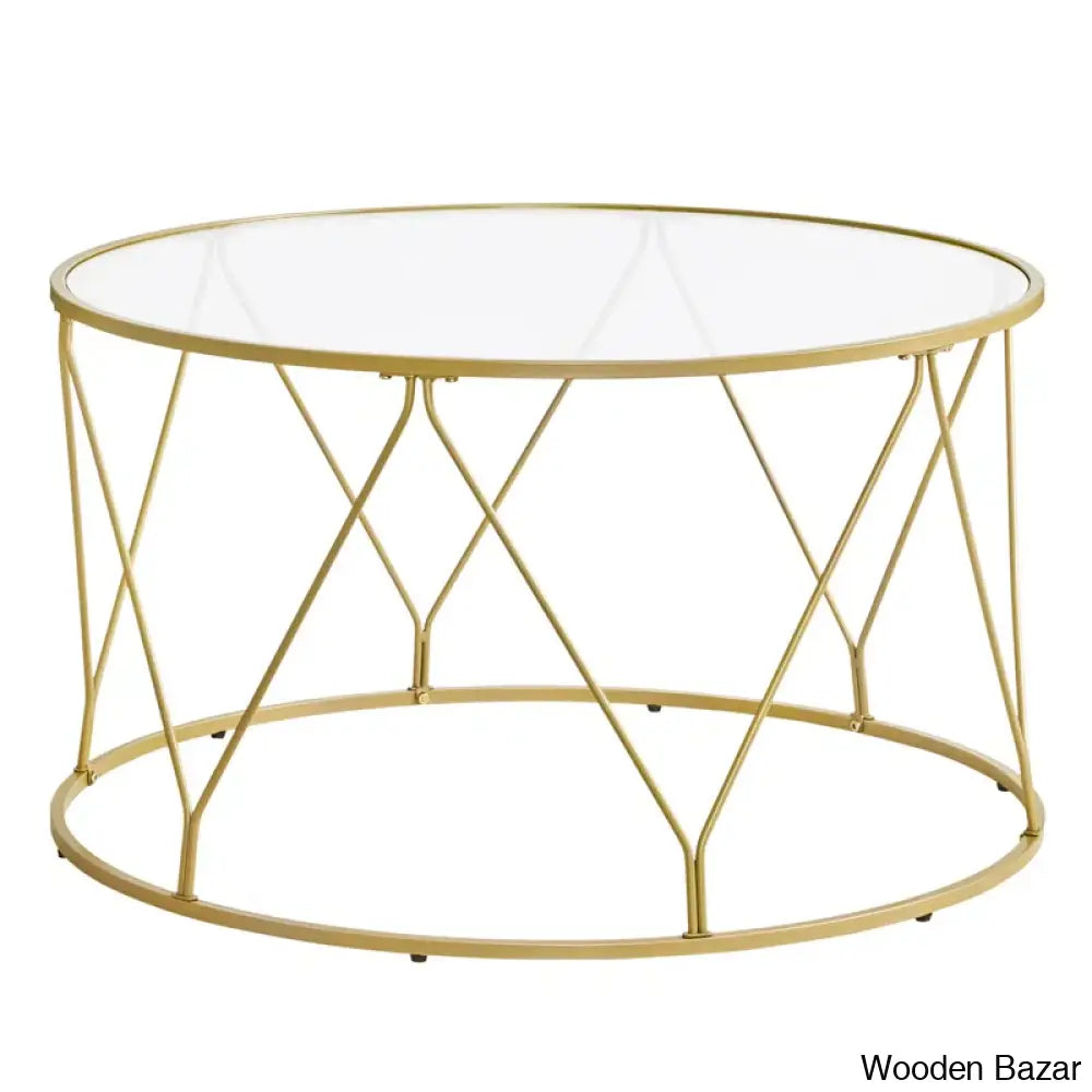 Doyntonc 33.1’’ Gold Coffee And Center Table