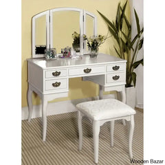 Drake Vanity Dressing Table With Mirror And Stool