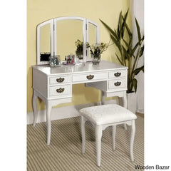Drake Vanity Dressing Table With Mirror And Stool