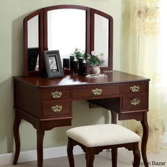 Drake Vanity Dressing Table With Mirror And Stool