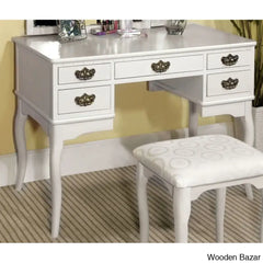 Drake Vanity Dressing Table With Mirror And Stool